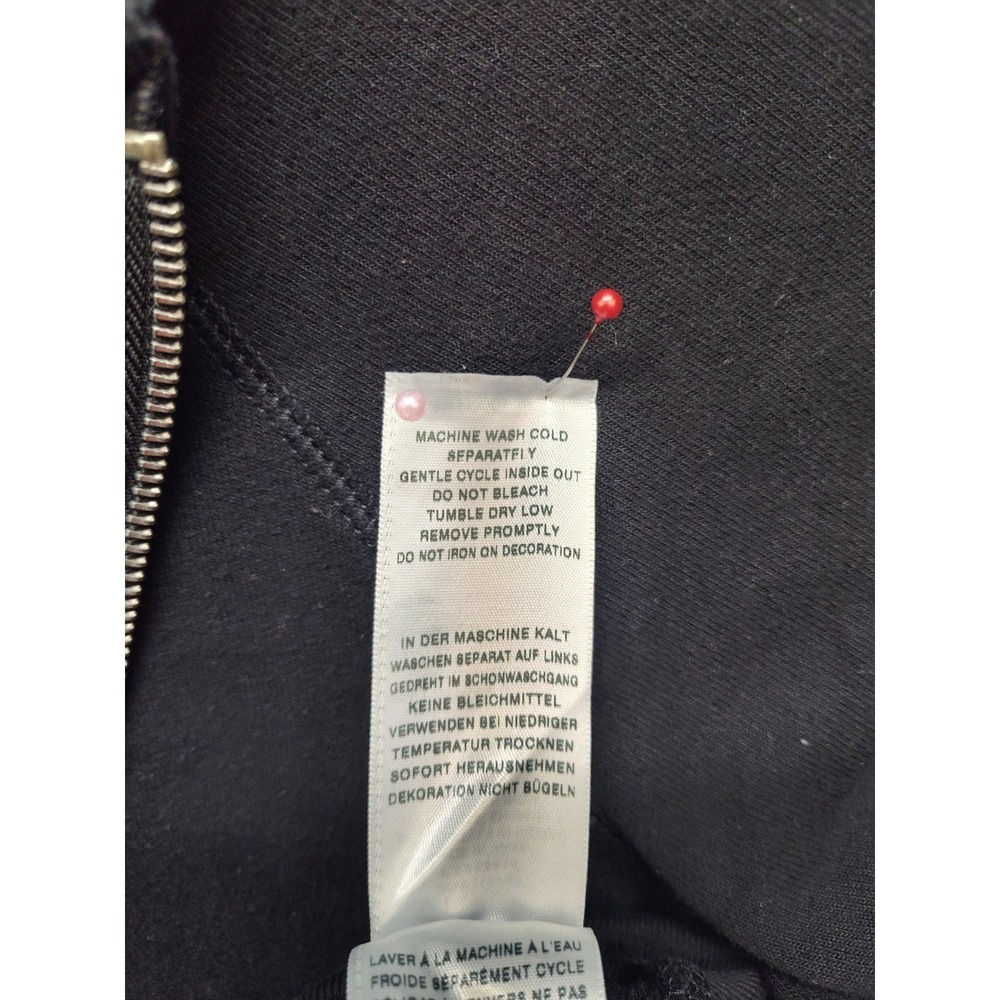 True Religion Women Sweater Dress L Black Hooded Pockets 1/4 Zip Logo Casual - Picture 7 of 16